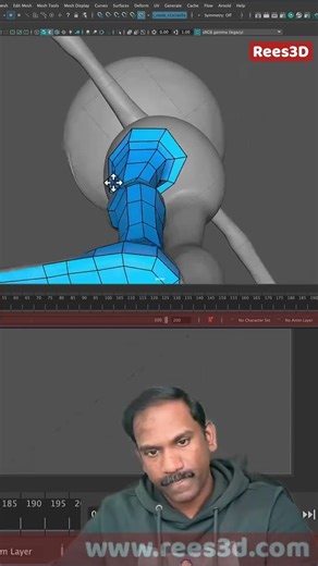 Advanced leg geometry for characters #3dart #modeling #tutorial
