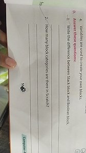 1. Write the difference between Stack block and Boolean block.