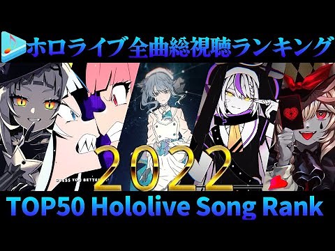【hololive/2022】ホロライブ全曲総視聴数ランキングTOP50 50 All-time Most Viewed hololive songs