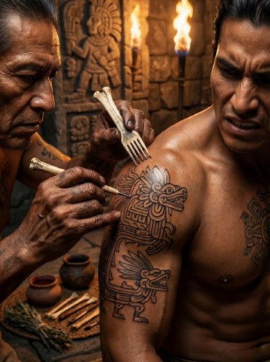 “How the Aztecs Made Tattoos Before Modern Tattoo Machines 🔥🖋️” #tiktok #fyp #foryou #viral