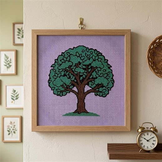 Tree Cross Stitch Pattern, Botanical Nature Design, Modern Embroidery (PDF Download) - Etsy