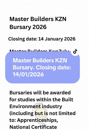 Master Builders KZN Bursary Application Details