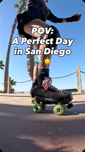 San Diego Skate Spots! on Instagram: "Nothing clears the mind quite like wheels on pavement and an ocean breeze. 🌊✨ Sometimes you just have to lace up, tune out, and flow. The Gear: 🔹Rolling on Riedell Zone skates with my favorite skate charm from Fritzy’s. 🔹Wheels: Luminous Hybrid Wheel (85a) 🔹Knee Pads: Triple 8 📍 The Spot: Crown Point ➡️ Sail Bay ➡️ the Boardwalk (from Mission Beach to Pacific Beach), in San Diego. I love this route because parking at Crown Point Park is always easy, and