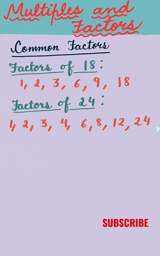 Common factors of 18 and 24 | Factors #shorts #aptitudemaths