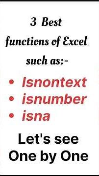 #isnontext #isnumber #isna #excel #exceltips #excelfunctions #exceltricks #excelforbeginners #shorts