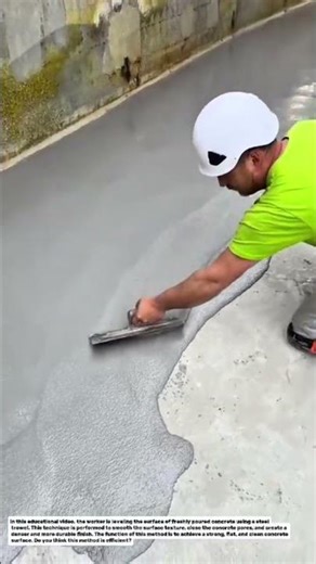 Concrete Surface Leveling Using a Steel Trowel | Construction Finishing Technique.