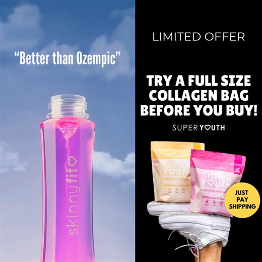 ⏰ TODAY ONLY ⏰ TRY FOR JUST $5.95! Join the thousands of women seeing INCREDIBLE results with our #1 Rated Collagen!💕 If you don’t see results, send us back your empty container. No questions asked! Get offer here > get.skinnyfit.com/evpS | SkinnyFit