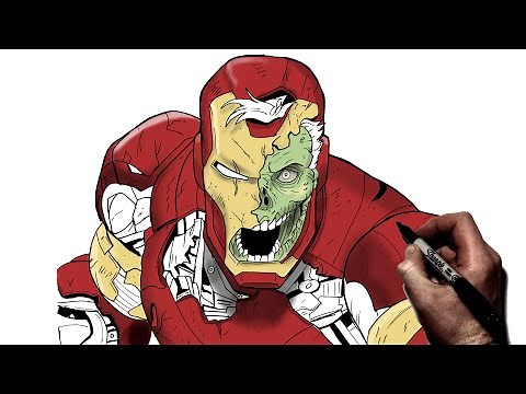 How To Draw Zombie Iron Man | Step By Step | Marvel
