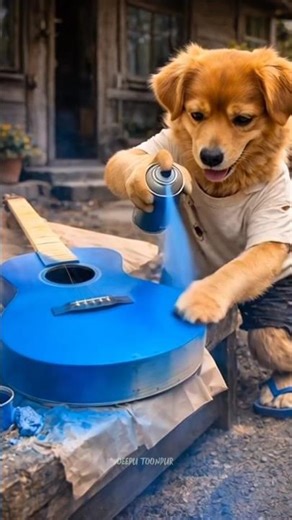 guitar vale dog ne ye kya kra 😱😭 || #guitar #dog #loyaldog #shorts