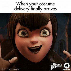 37K views · 1.4K reactions | LET'S! GO! We're watching Hotel Transylvania in our brand new costume TODAY at 4pm/3c on Freeform. | 31 Nights of Halloween | Facebook