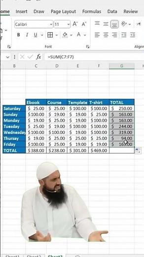 Excel SUM Formula | Add Numbers Easily in Excel #Shorts