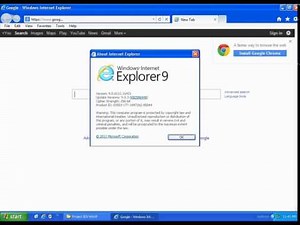 IE9 running on Windows XP concept.