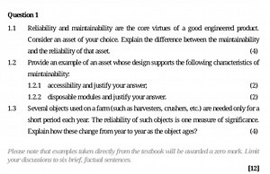 Question 11.1 Reliability and maintainability are the core vi... | Filo