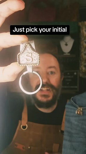 Belt Key Holder. Handmade. Featuring Rich and Deep Hand engraving. Pick your initial. All initials in stock #fyp #tiktokshoplabordaysale #handmade #keychain #beltkeyholder | Virginia Feans