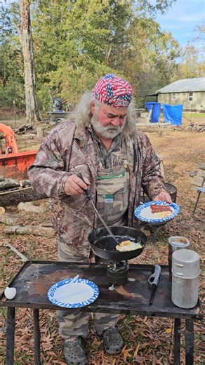 34K views · 1.1K reactions | Breakfast on my M50 stove. LoCo Blackstone Products CanCooker Cain's Family Market Liberty Overalls #brucemitchell #swamppeople #serpentinvasion | Bruce Mitchell | Facebook