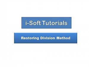 Restoring Division Method / Algorithm | Binary Division | CAO | 4 | i-Soft Tutorials
