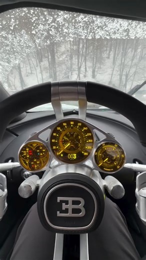 Bugatti Tourbillon prototype interior and start - driven by Mate Rimac in the snow