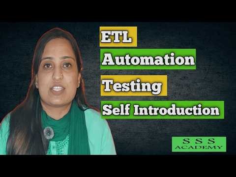 Etl Automation Testing Self introduction | SSS Academy Chikodi | SSS ACADEMY