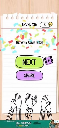 Brain test Level 136 where is ball Walkthrough