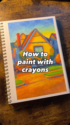 Walt | How I paint with crayons 😁 here’s my step-by-step guide: - I always start by sketching out my scene really lightly with almost no detail... | Instagram