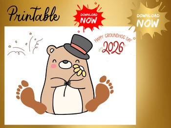 Groundhog Day Footprint Craft 2026 Preschool Toddler Groundhog Printable Art pdf