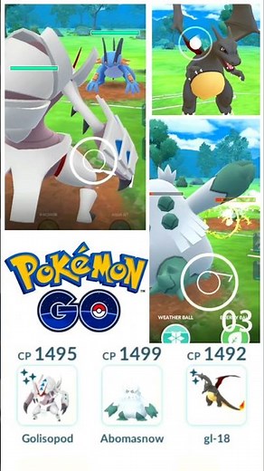 Golisopod 🌊 Abomasnow ❄️ Shiny Charizard 🔥 || ‪@pokemongo‬ #shorts #battle #pvpteam #battle