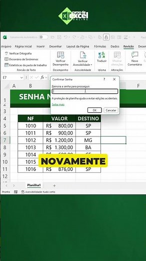 Recommendation: Protect your spreadsheet with a password in Excel.