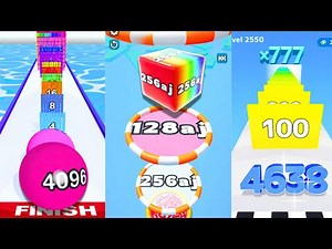 Rolling Ball Run 2048 vs Jelly Run 2048 (No Glitch) vs Number Master | Full Fall