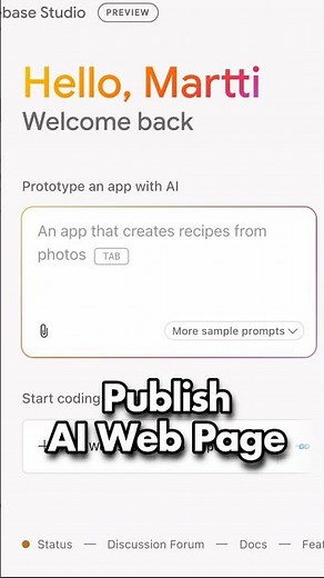 How to Publish Web Page in Firebase Studio