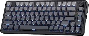 Redragon K673 GB 75% Wireless Gasket RGB Gaming Keyboard, 3-Modes 81 Keys PBT Compact Mechanical Keyboard w/Hot-Swap Socket, Dedicated Knob Control & 5-Layer Noise Dampening, Custom Linear Switch