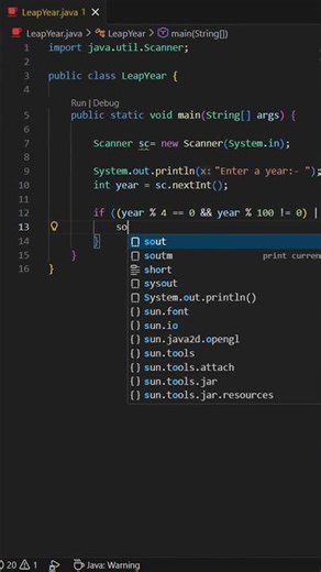 Java program to check input year is leap year or not