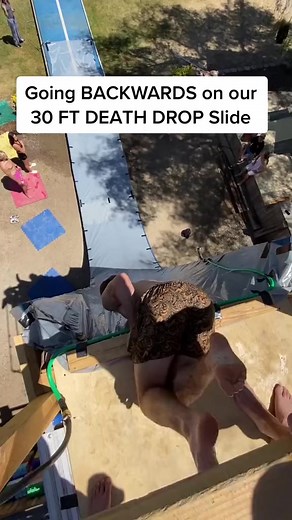 8.8M views · 10K reactions | Going BACKWARDS down our 30 ft drop slide | Funk Bros | Facebook