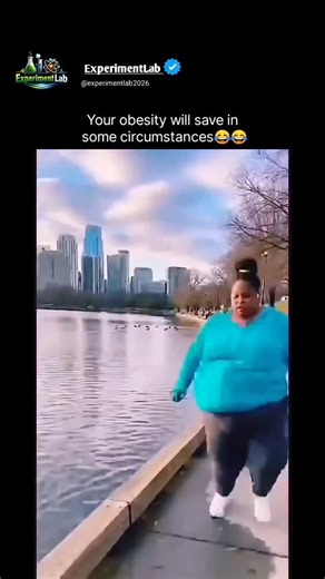Experiment Lab on Instagram: "Your obesity will save in some circumstances😂😂 A video that began with laughter has now sparked a serious conversation online. A short clip showing an overweight man surviving a potentially dangerous fall has gone viral across social media platforms. In the video, the man slips and lands hard, but instead of suffering major injury, he quickly gets up, smiling and joking. Many viewers humorously commented that his body weight acted as unexpected protection during t