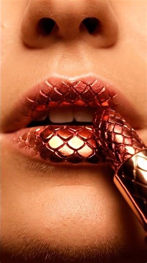 Dragon Scale Lipstick Transformation 💄 | ASMR Lip Art #ai #asmr #asmrmakeup #satisfying #relaxing