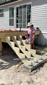 how we made our own stairs for my father-in-law’s deck #DeckStairs