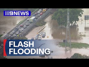 Flash flooding sweeps northern Brisbane | 9 News Australia