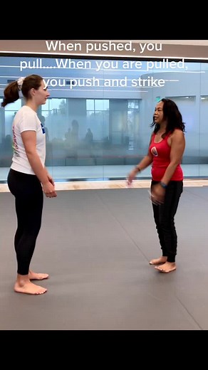 Use attackers force/strength against them. When pushed, you pull. When pulled, you push, then follow up with strikes 💪🏼 #selfdefenseforwomen #martialarts🤛🇱🇦🤜 #womensupportingwomen #warriorwomen #aztecs #selfdefensetoolsforwomen