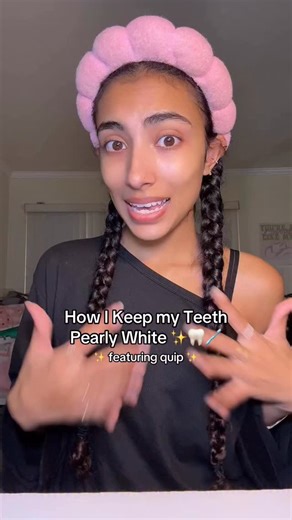 Yazz 🤍 on Instagram: "#ad My teeth look so pearly using this routine ✨🦷 @quip #quip #glowup #grwm #teethwhitening"