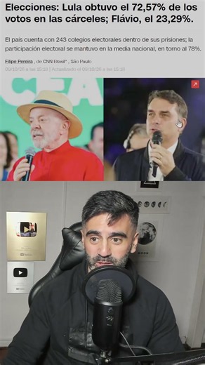 Lula obtuvo el 72% de los votos en las cárceles; Bolsonaro el 23%