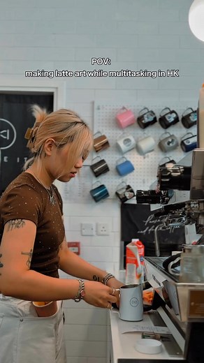 Modern problems require modern solutions Video by @pause__it⁠ ⁠ ---⁠ ⁠ Barista life in Hong Kong. Time is always running. ⏳🤌🏻⁠ ⁠ Inspired by @sixbarrel.id ⁠ ⁠ #pauseit #latteart #hongkong #baristalife | Barista Swag