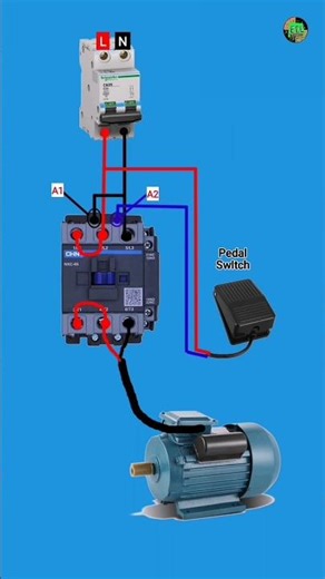 Pedal Switch Connection with Magnetic Contactor.#shorts #electrical #motorcontrol