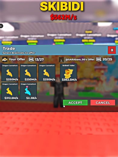 562M/s OG SKIBIDI TRADE 🙀 #roblox #robloxlive #shortslive