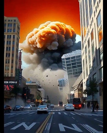 A Tactical Nuke used on a city #share #nuke #aiart