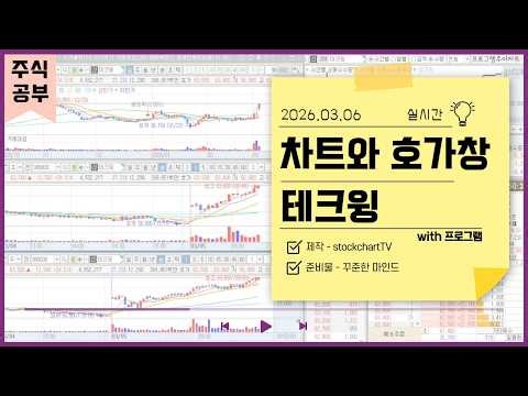 주식ㅣ20260305 테크윙ㅣ실시간 차트와 호가창 with 프로그램