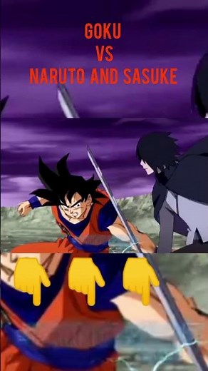 Goku vs Naruto and Sasuke fight #naruto #goku #sasuke
