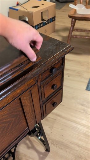 1890s Franklin Sewing machine cabinet all shiny!! #sewing #shinebright #orangeoil