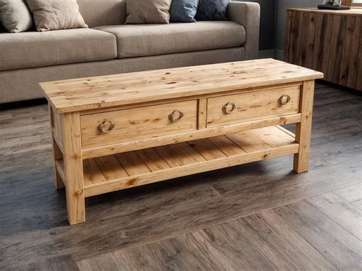 Solid Wood Coffee Table With Storage Build Plans | DIY Entryway Console Plan | Narrow Sofa Table Woodworking Guide | Step-by-step PDF - Etsy