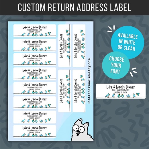 Custom Bird Address Labels, Personalized Return Address Stickers - Etsy UK