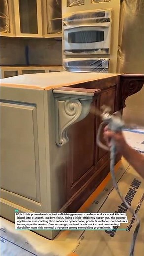 Cabinet Refinishing Like a Pro: Flawless Spray Finish in Minutes! #CabinetPainting #Woodworking