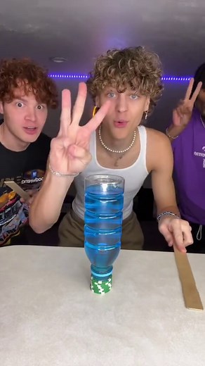 Water bottle challenge with friends